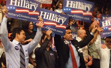 some young Hillary supporters at a rally for Clinton in the Don Haskins Center