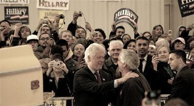 With former President Bill Clinton at a rally for Hillary March 2, 2008 at the El Paso International Airport.