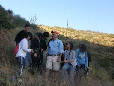 <a href="http://shapleigh.org/videos/102-rise-and-shine-bulldogs-2008">The Senator and members of the Socorro High School student council on a hike with the Senator</a>