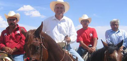 Senator Shapleigh at the Lienzo Charro in Socorro, with Mayor Trini Lopez